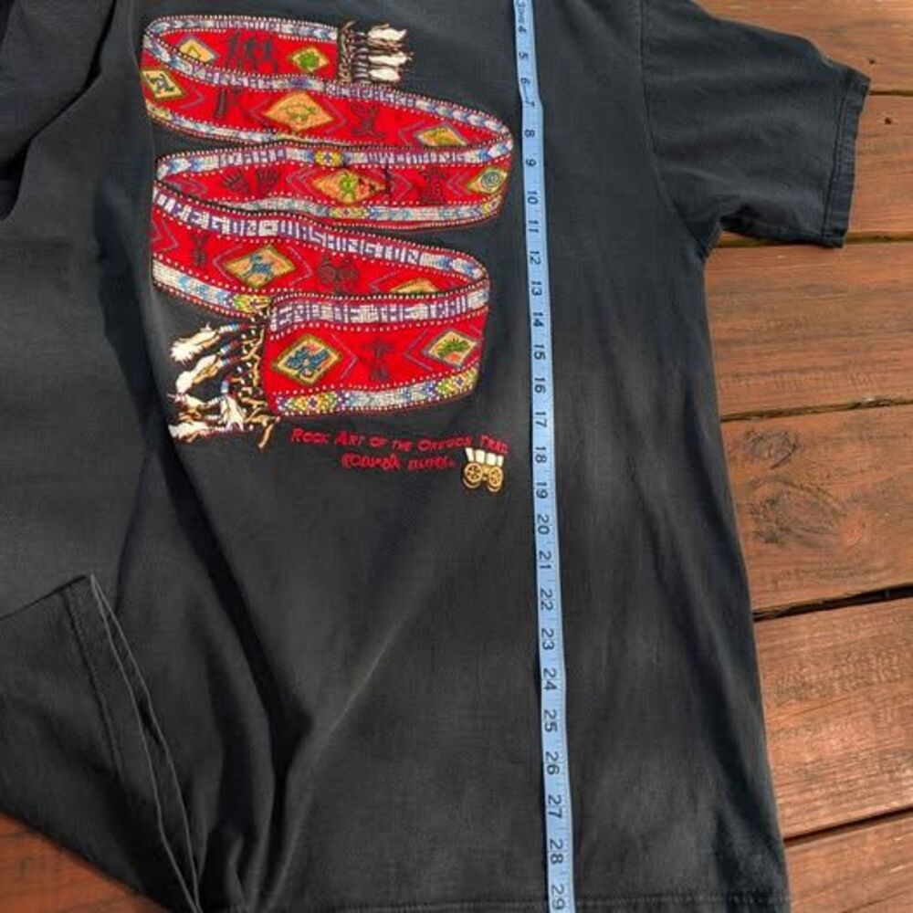 Vintage T-shirt size XL Rock Art of the Oregon Trail single stitch USA native - Picture 7 of 7